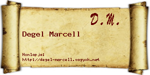 Degel Marcell névjegykártya
